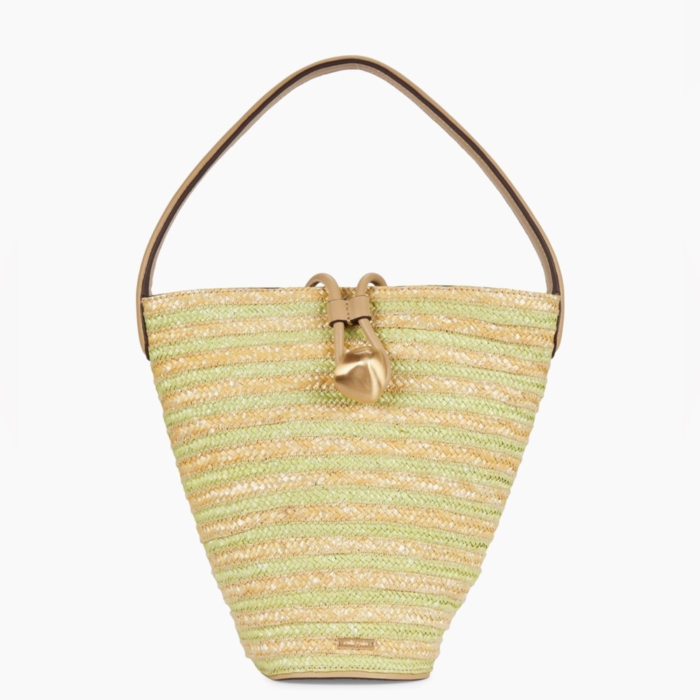Stylish Green and Gold Woven Tote Bag